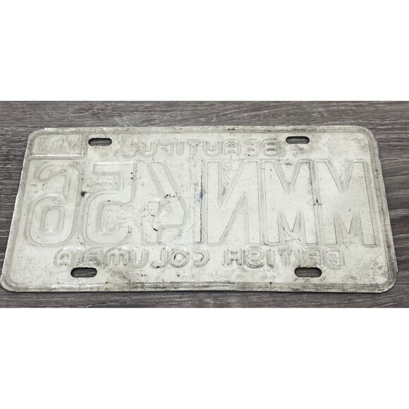 Vintage 1978 British Columbia License Plate Tag MMN-456 Blue w/ White - Picture 5 of 5